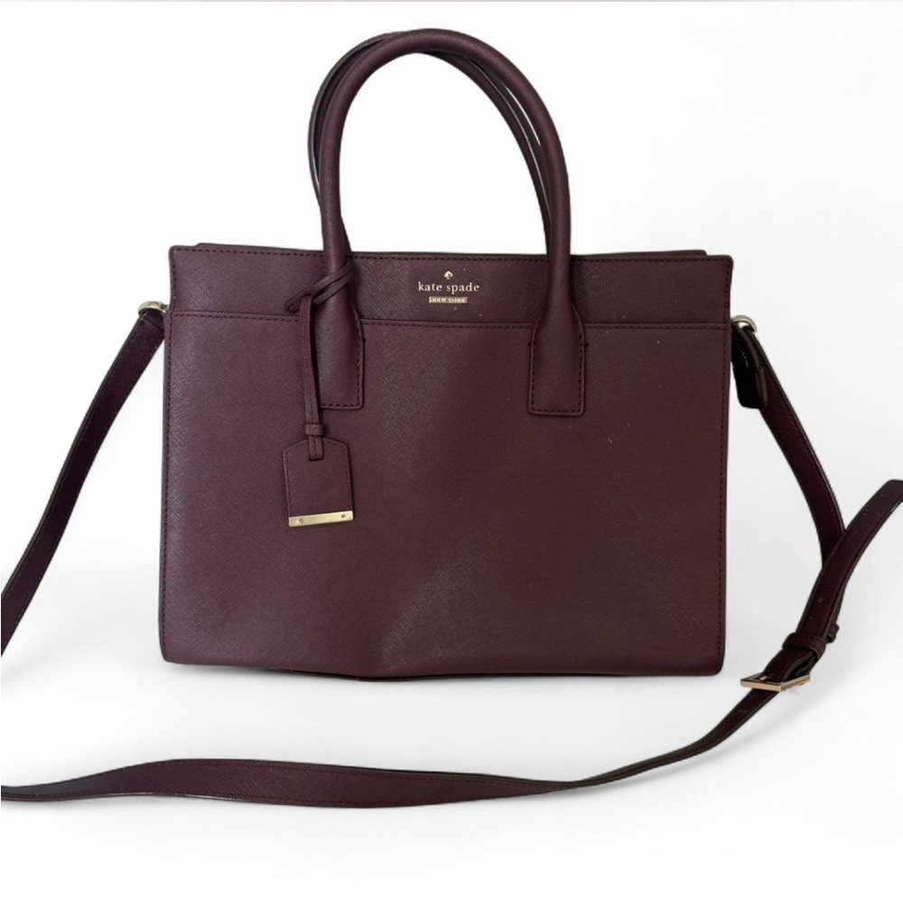 Kate Spade Burgundy Leather Tote Bag